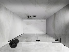 Mexen, Mexen Lunar L Otočné pravé sprchové dvere 135 cm, transparentné, pištoľový kov - 834L-135-000-95-00-P