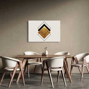 Obraz - Abstrakcia zlatá a biela N⁰1 (90x60 cm)