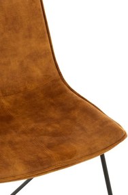Okrová zamatová jedálenská stolička Chair Isabel Ochre - 64*47*89cm