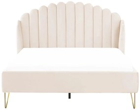 Manželská posteľ 140 cm Alise (zamatová béžová) (s roštom). Vlastná spoľahlivá doprava až k Vám domov. 1077500