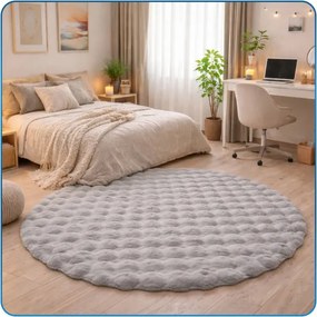 Koberec Rabbit Bubble strieborný kruh