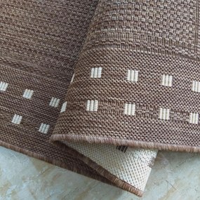 DY Hnedý obojstranný koberec s geometrickým vzorom Zara 11 Rozmer: 80x150 cm