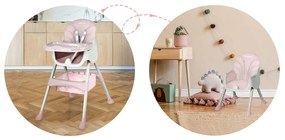 Ricokids Detská jedálenská stolička so stolíkom Milo ružová