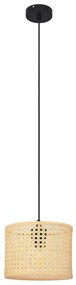 Helam Luster na lanku ALBA 1xE27/60W/230V pr. 20 cm ratan/čierna HE1418