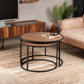 Odkladací stolík Tambur Walnut, 2 ks
