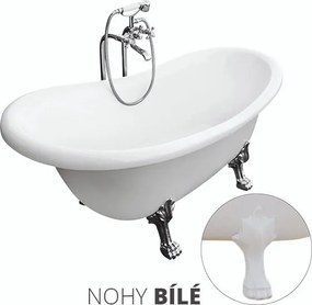 Besco Akrylátová voľne stojaca vaňa Otylia 160x77 (170x77) bez prepadu BESCO-Typ výpuste: Click-Clack bez prepadu, chróm, BESCO-Nôžky: Čierna mat, BE…