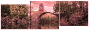 Obraz na plátne - Most v parku v Kromlau - panoráma 5246VE (120x40 cm)