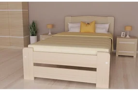 Eureka posteľ „GABRIELA” z prírodného dreva vrátane roštu svetlý lak 80 x 200