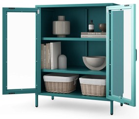 Vitrína GINA, 800 x 1015 x 400 mm, Modern: morská farba