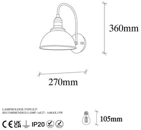 Čierne nástenné svietidlo ø 21 cm Varzan – Opviq lights