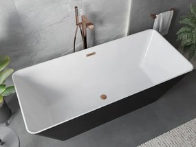 Mexen Velo Slim, voľne stojaca vaňa 170 × 75 cm, biela lesklá, medený matný prepad, 52811707500-65