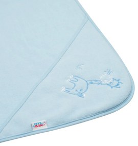 Detská froté osuška s výšivkou a kapuckou New Baby 80x80 modrá žirafka
