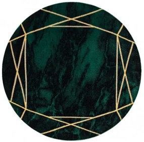 Koberec EMERALD exkluzívny 1022 kruh - glamour, marmur, geometrický zelený/zlatý