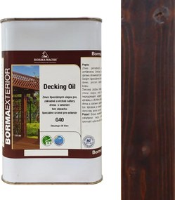 Olej na drevo v exteriéri Borma Wachs Decking Oil, Tmavý orech 1 l