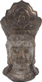 Hnedo-zlatá dekorácia socha hlava Budha - 12*9*22 cm