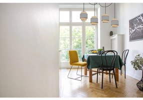 Závesné svietidlo Boho Spider, 4x jutové/sivé textilné tienidlo