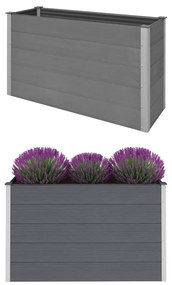 Vyvýšený záhradný záhon, WPC 150x50x91 cm, sivý