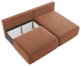 Rozkladacia/s úložným priestorom rohová pohovka v tehlovej farbe (pravý roh) Kalena – Makamii