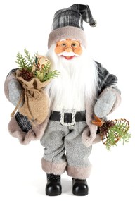 VIANOČNÁ FIGÚRKA SANTA 40 CM SIVÁ