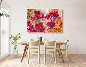 Obraz maľované kvetinové zátišie - 90x60