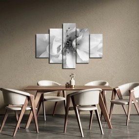 Obraz - Kvet, čiernobiela (150x105 cm)