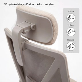 Ergonomická kancelárska stolička svetlobéžová VECTOR