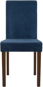 Sada 2 ks jedálenských stoličiek Ina látka cord, antik tmavá - modrá