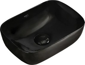 BPS-koupelny Keramické umývadlo na dosku HYD-MO-BL-370 37x25 cm, čierne