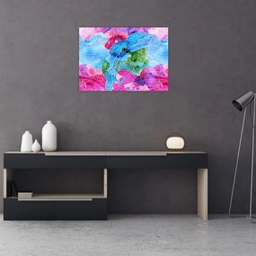 Sklenený obraz - Farebné vlny (70x50 cm)