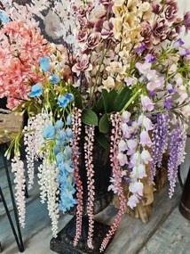 Dekorácia modrá umelá kvetina zvonček Bells Bouquet - 15*6*80 cm