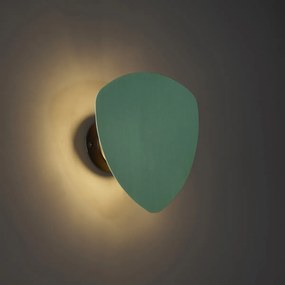 Dizajnové nástenné svietidlo zelené organické 20 cm 2-svetlá - Pulley