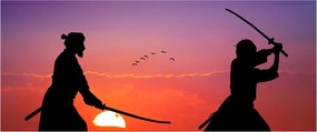 Obraz - Samuraji (120x50 cm)