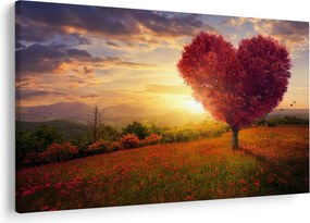 Obraz stromu v tvare srdca (90x60 cm)