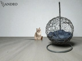 Závesné hojdacie kreslo pre mačky COCO - sivé