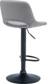 Barová stolička Camden - koženka, čierny rám - Sivá