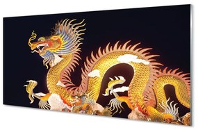 Sklenený obraz Golden Japanese Dragon 100x50 cm