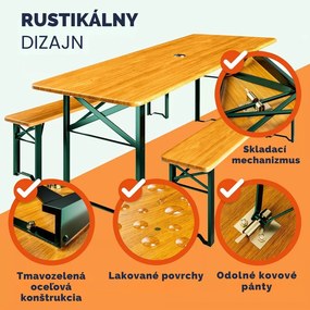 Pivný set KLASIK, 170cm, prírodná hnedá Casaria
