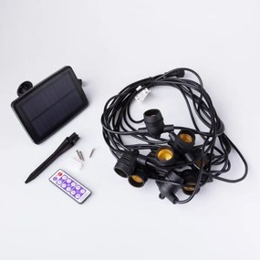 ECOLIGHT Solárna záhradná girlanda LED 10 m + 10x žiarovka