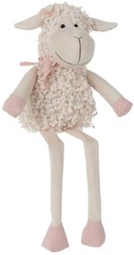 Béžová dekoračné textilné ovečka Deco - 15 * 12 * 28 cm