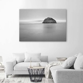 Obraz na plátně Mořská skála černá bílá - 120x80 cm