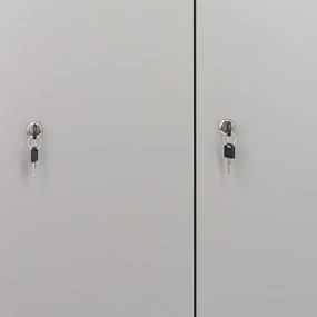 Drevená šatníková skrinka Visio LUX - 6 boxov, 90 x 45 x 185 cm, cylindrický zámok, sivá