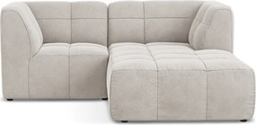 Béžová zamatová rohová pohovka (pravý roh/s leňoškou) Aloha – Makamii