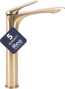 Rea Avalon, vysoká umývadlová batéria h-305, zlatá matná, REA-B2705