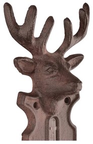 Nástenný teplomer Deer, 22x9,5 cm, liatina, hnedá