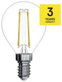 EMOS LED filamentová žiarovka Mini Globe, E14, 2W, 250lm, 4100K, neutrálna biela