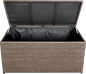Ratanový záhradný úložný box BestBerg BBRF-B1BN / 115 × 55 × 57 cm / hnedá