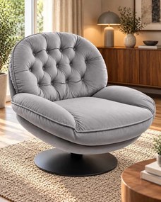 LuxuryForm DESIGN Relaxačné otočné kreslo LUNA - sivé