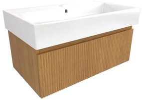 Kúpeľňová skrinka s umývadlom SAT Evolution 78x30x44, 5 cm dub medový mat SATEVO80DMU2, 1 ks