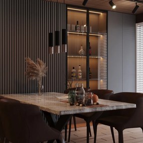 Závesné svietidlo Loopez, 3x čierne kovové tienidlo, c, o