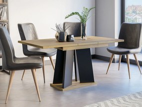 Rozkladací jedálenský stôl 120 cm Jeremias (sivá + biela) (pre 4-6 osôb). Vlastná spoľahlivá doprava až k Vám domov. 1105345